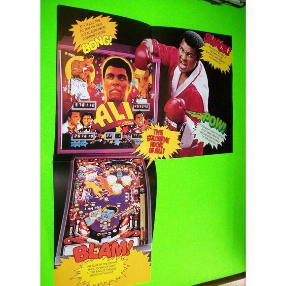 Muhammad ALI Pinball Flyer 1980 Original Brochure Boxing Sports Fold-Out Vintage - Picture 5 of 5